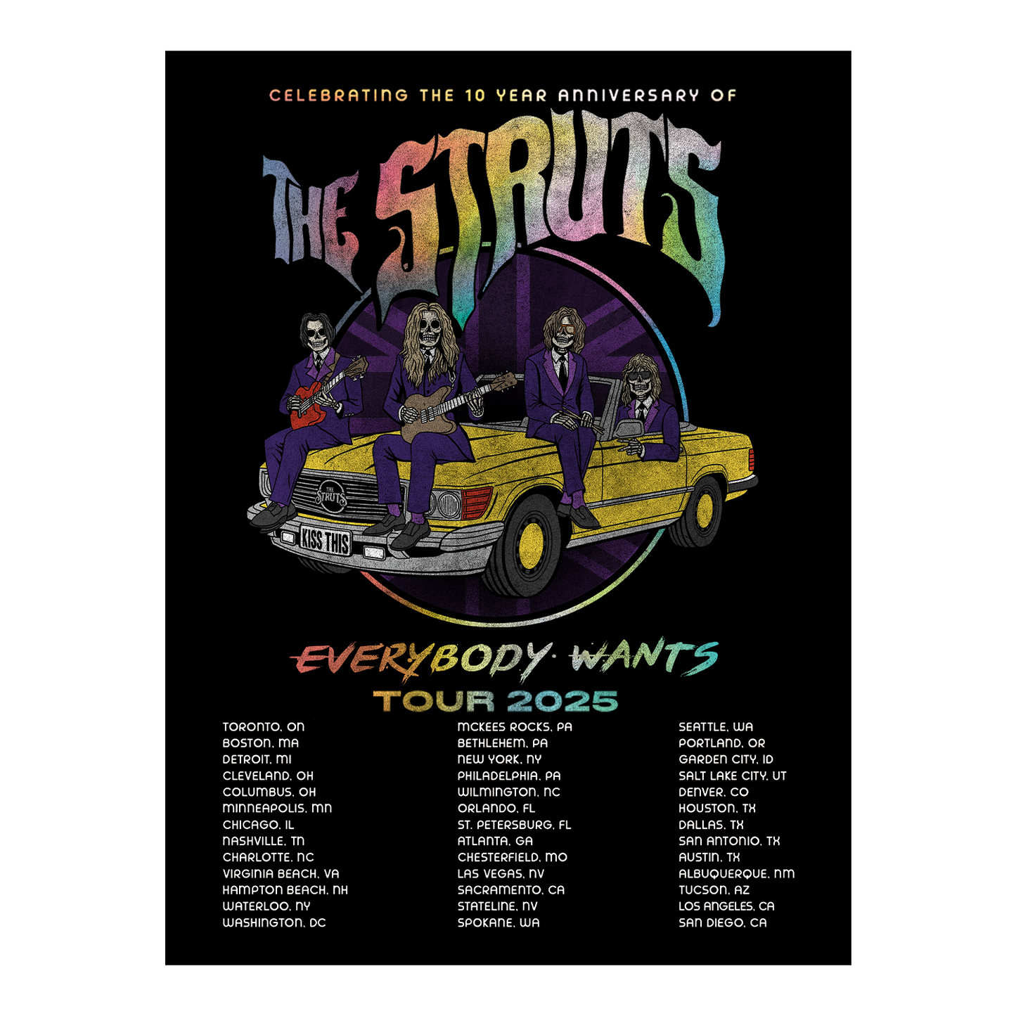 Everybody Wants Tour Poster - Rainbow Foil