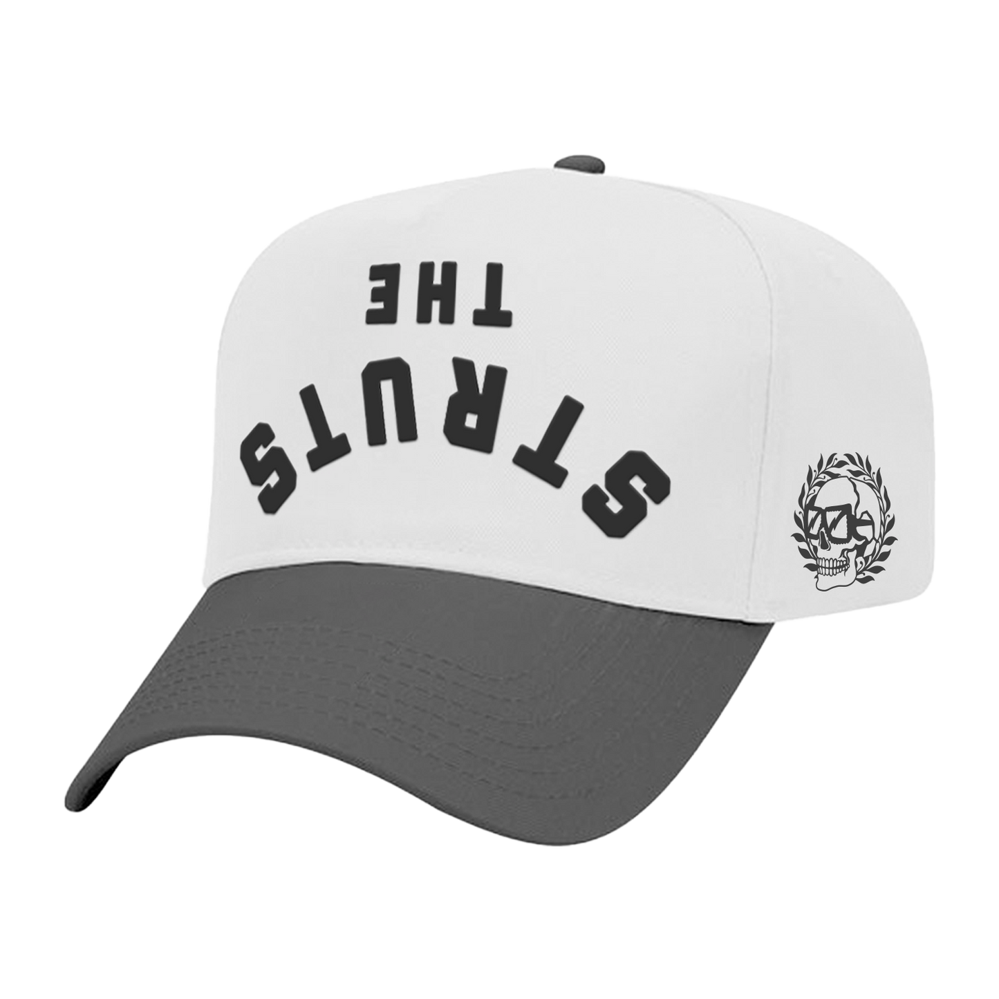 Upside Down Text Hat - White